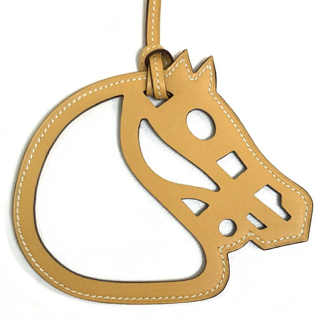 Charm Swift Leather Beige Handbag Charm