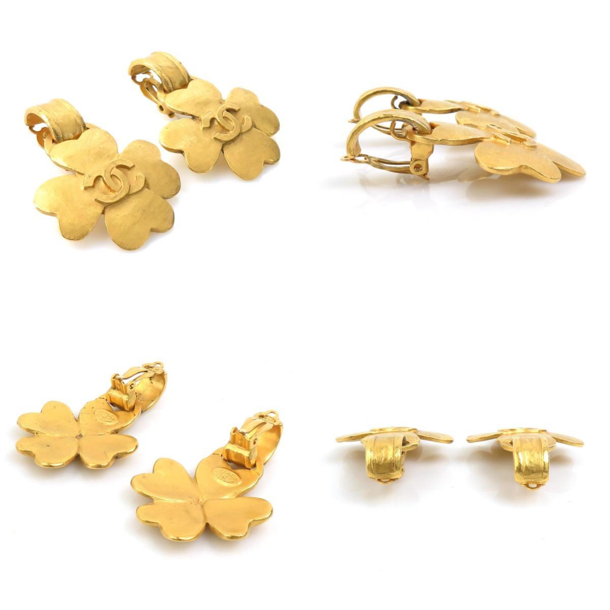 CC Logo Clip-On Earrings Gold-Tone Metal Gold-Tone Metal