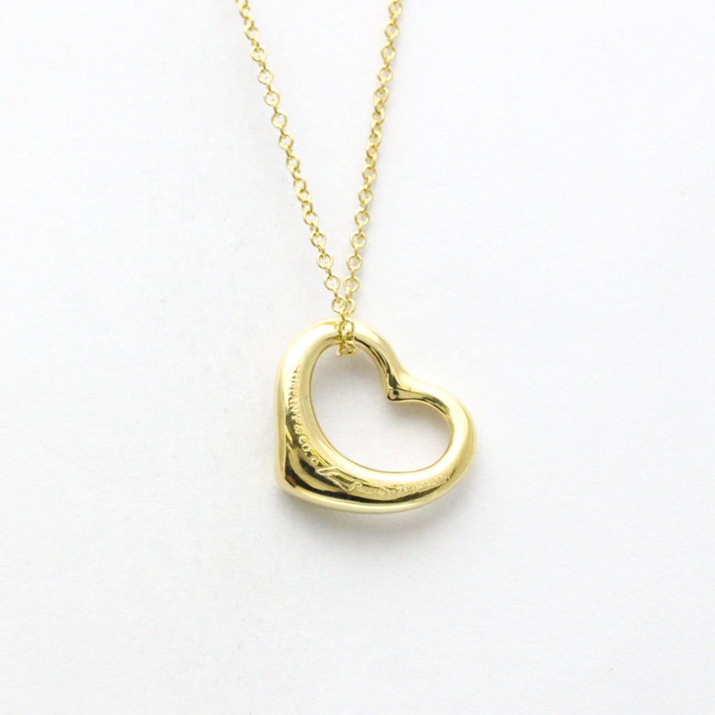 Open Heart Pendant Necklace 18K Yellow Gold 14.5mm