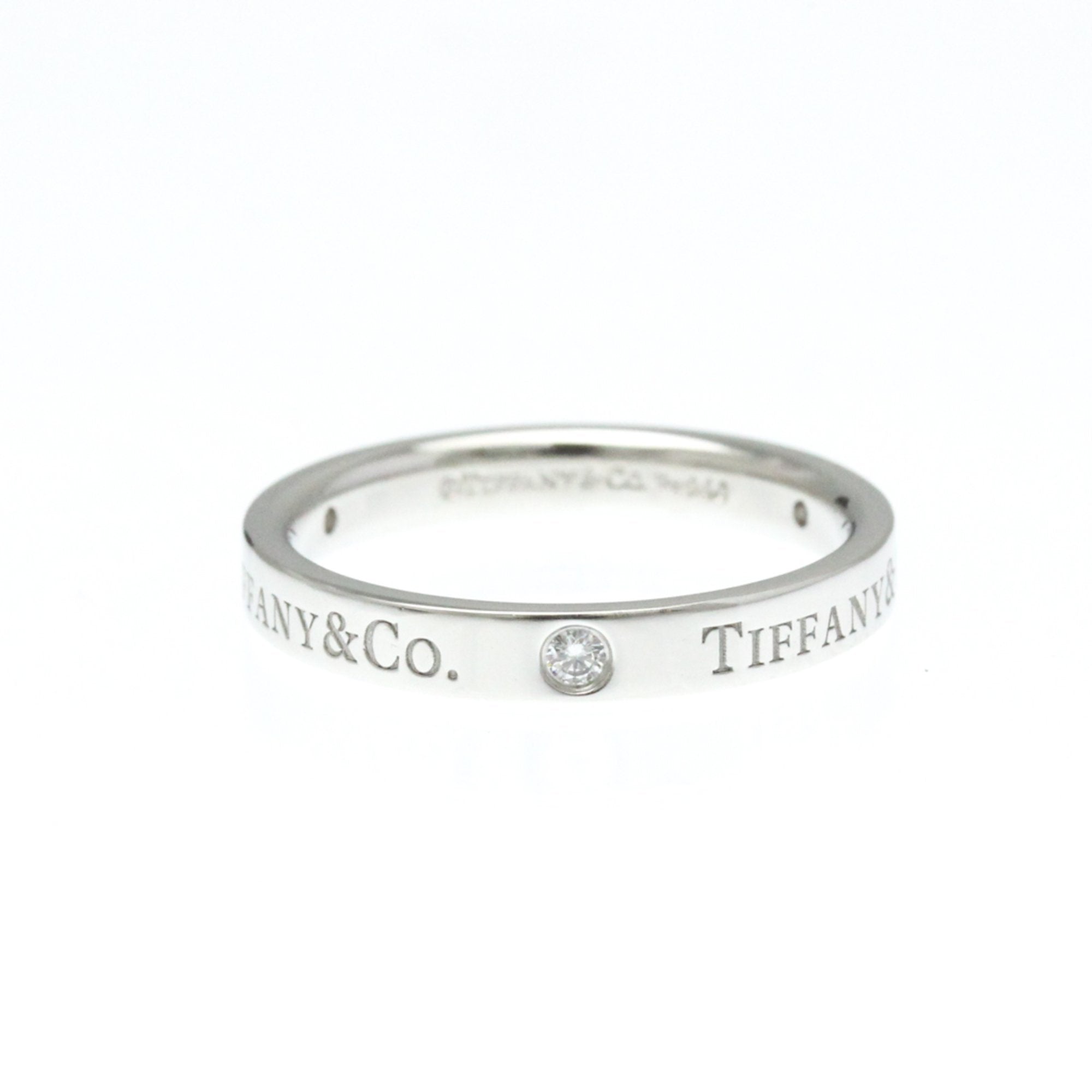 Flat Band Ring Platinum with Diamond