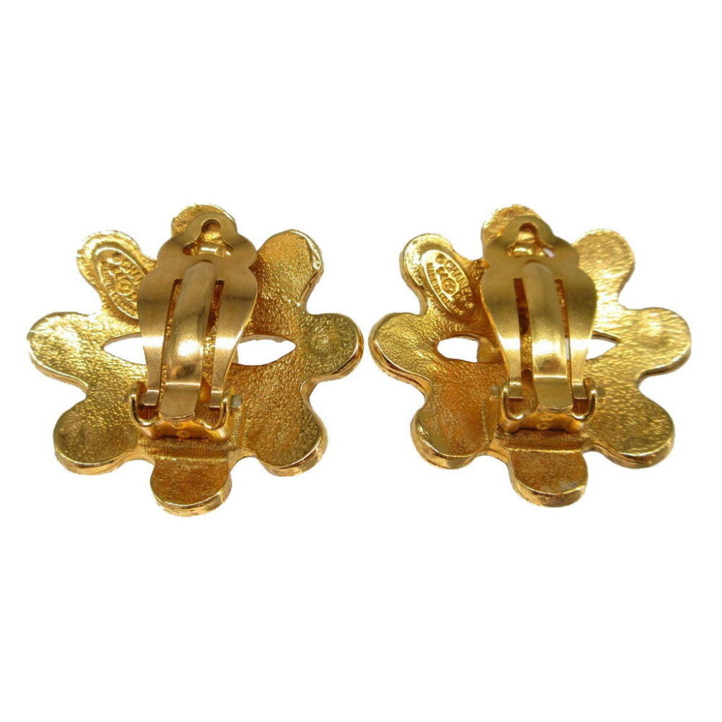 CC Logo Clip-On Earrings Gold-Tone Metal Gold-Tone Metal