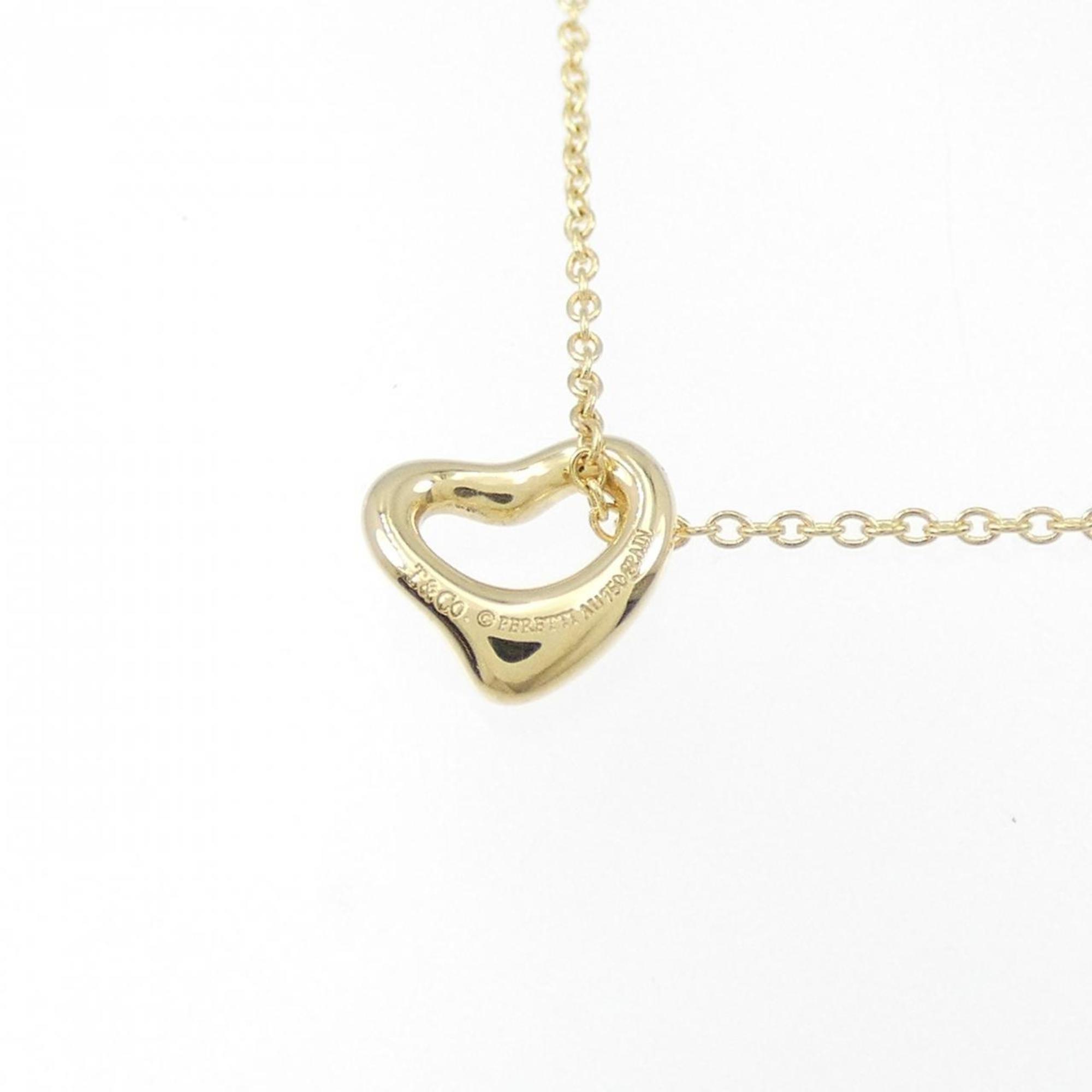 Open Heart Pendant Necklace 18K Yellow Gold 7.1mm