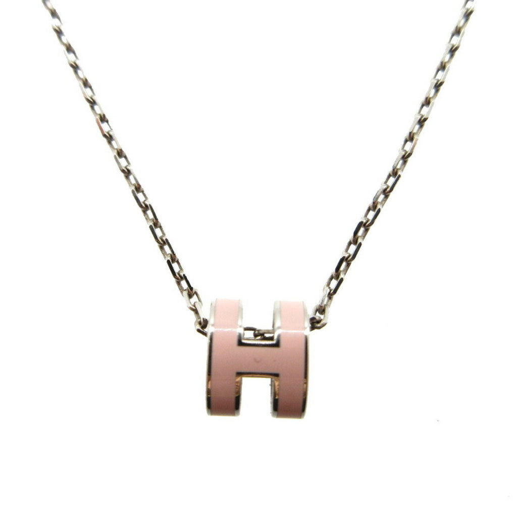 Pop Ash Pendant Necklace Metal Pink and Silver Mini