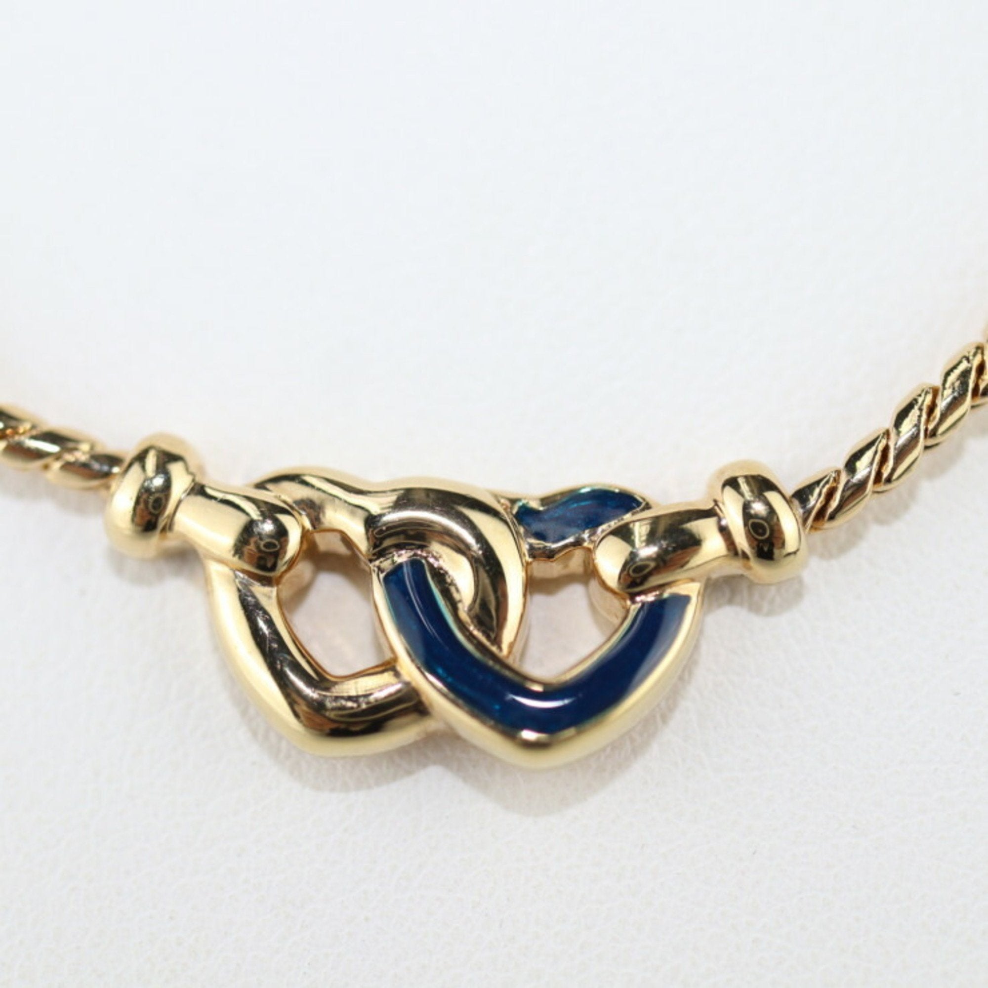 Pendant Necklace Metal Gold Navy