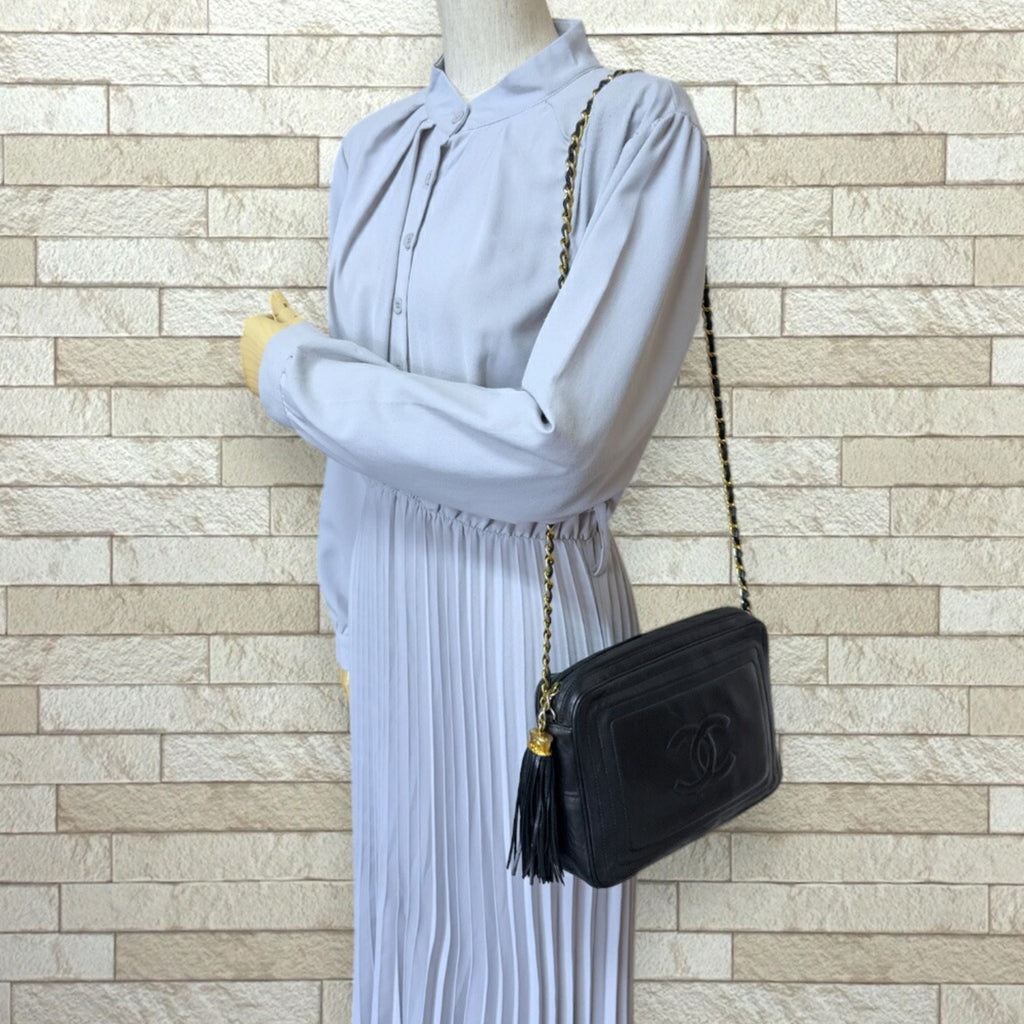 Vintage CC Tassel Camera Bag Lambskin Small