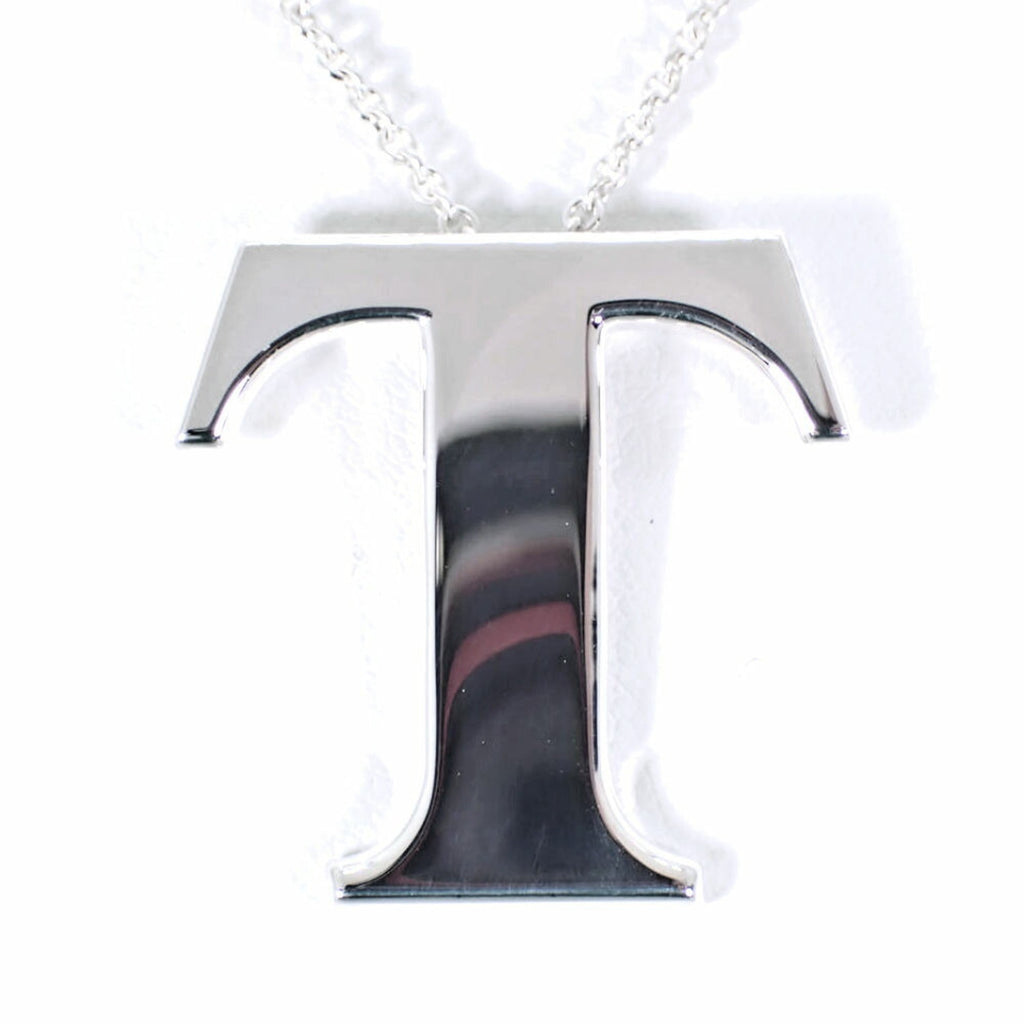 T Motif Pendant Necklace Sterling Silver