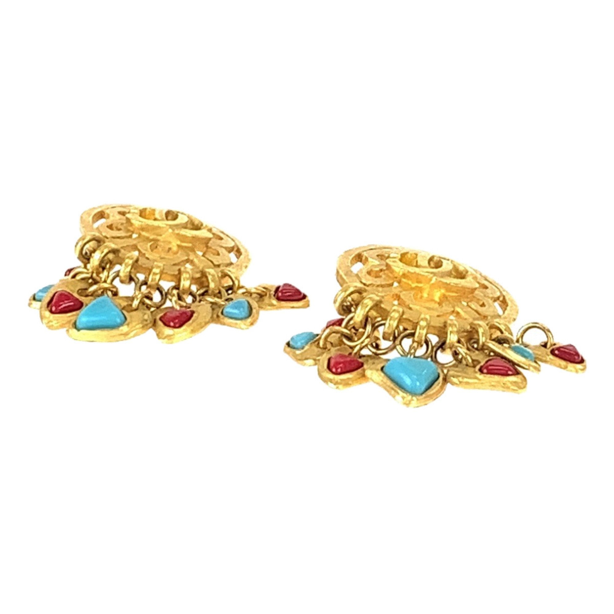 CC Logo Clip-On Earrings Gold-Tone Metal Gold-Tone Metal