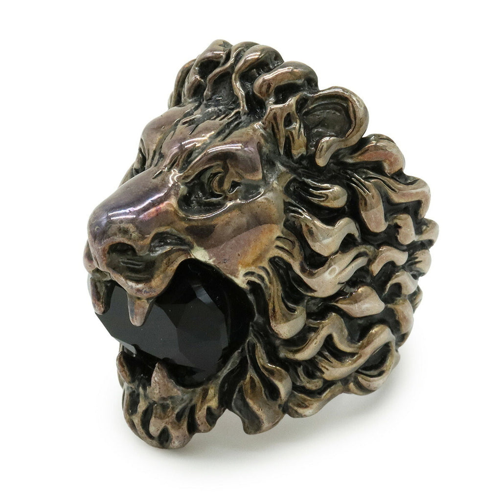 Lion Head Ring Pink Gold and Black