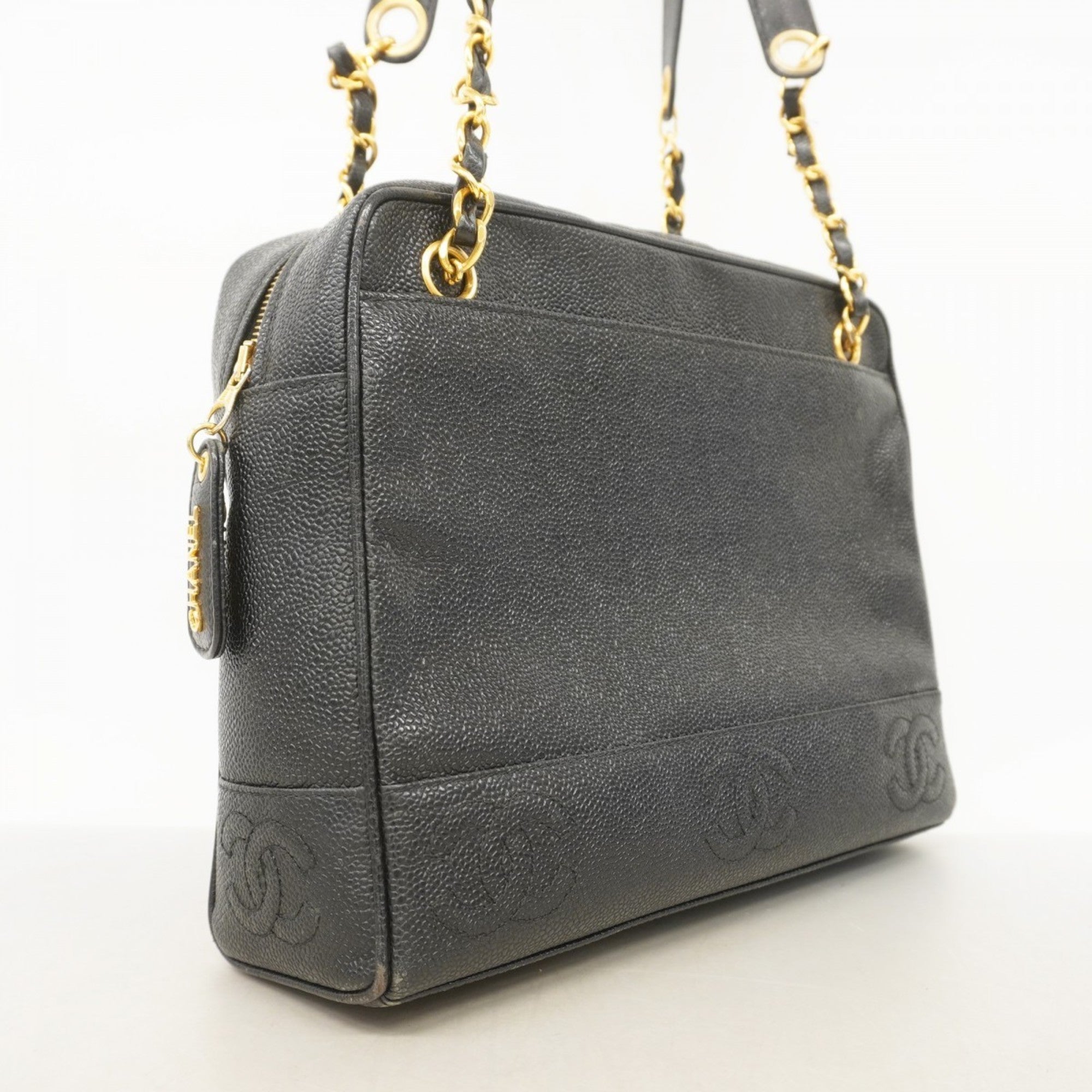 Vintage Stitched CC Shoulder Bag Caviar Medium