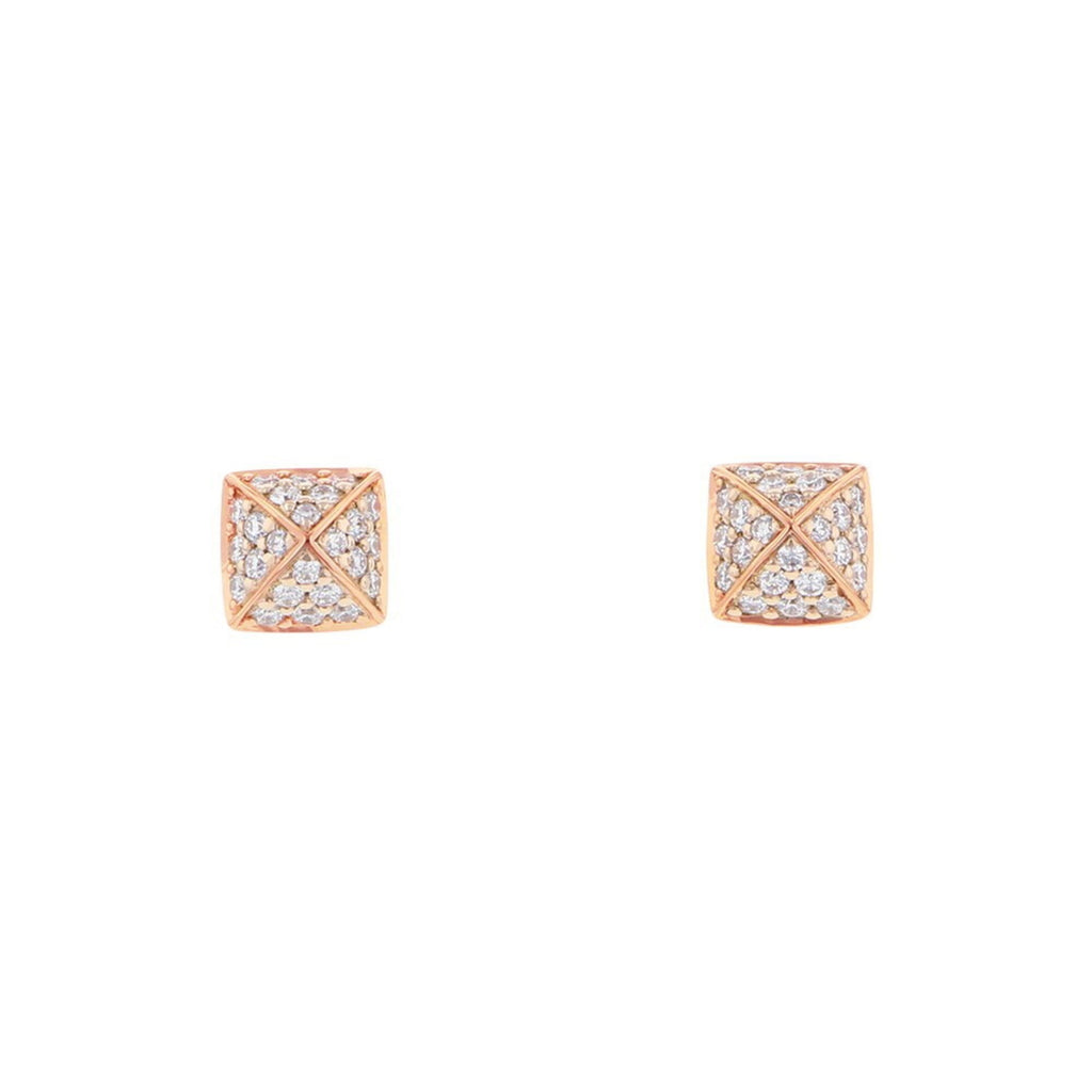Clous Earrings 18K Rose Gold with Diamond 18K Rose Gold