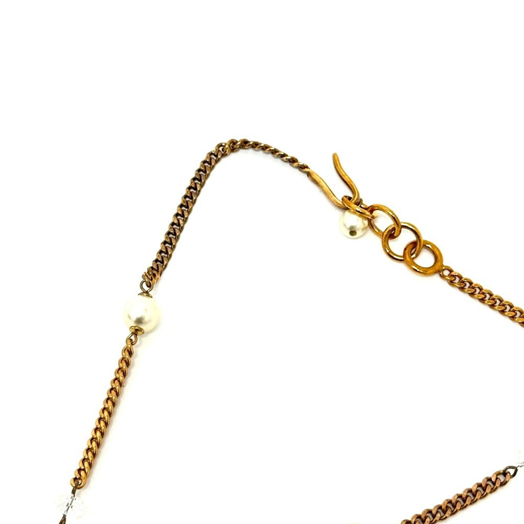 CC Logo Chain Pendant Necklace Gold-Tone Metal