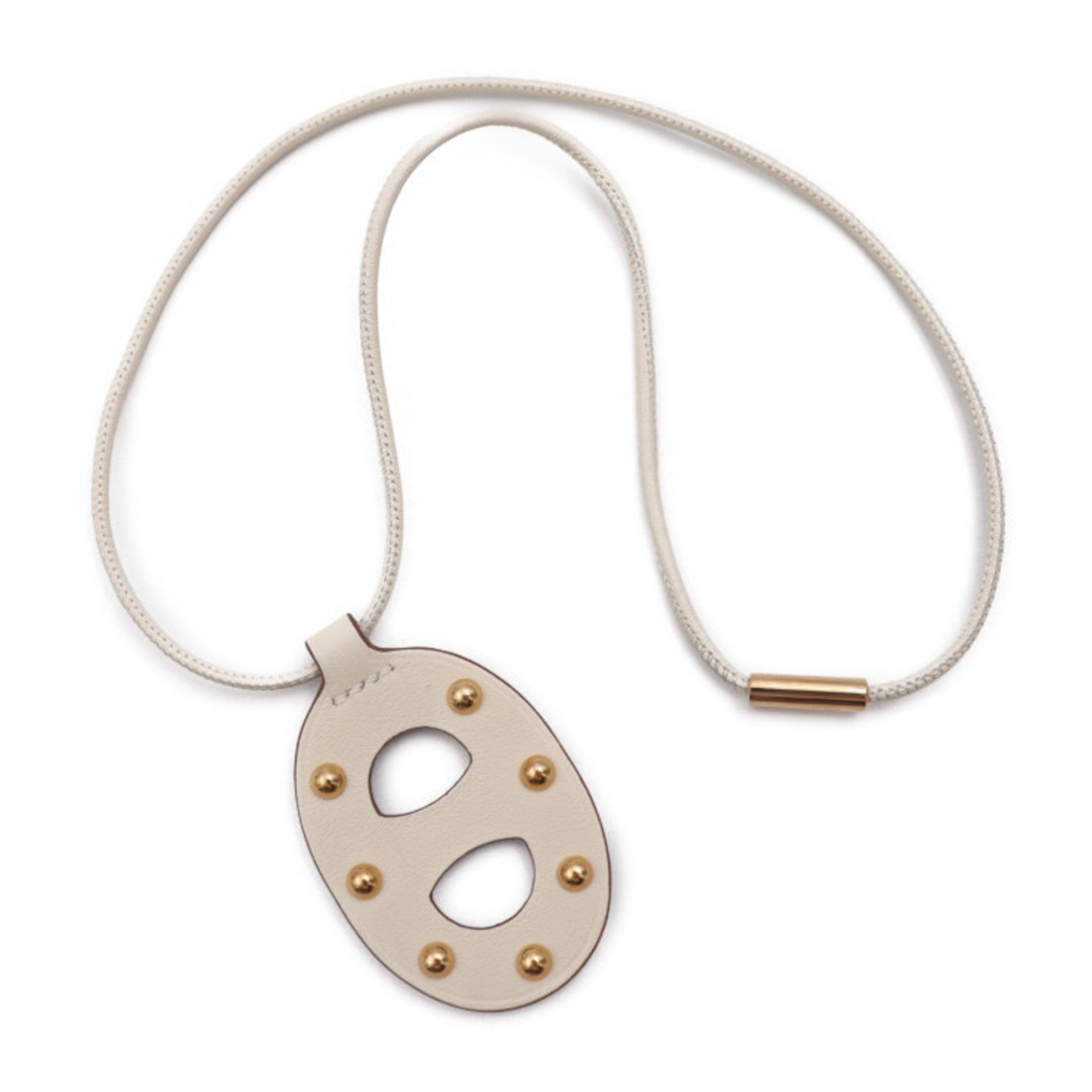 Pendant Necklace Swift Leather Brown And Cream