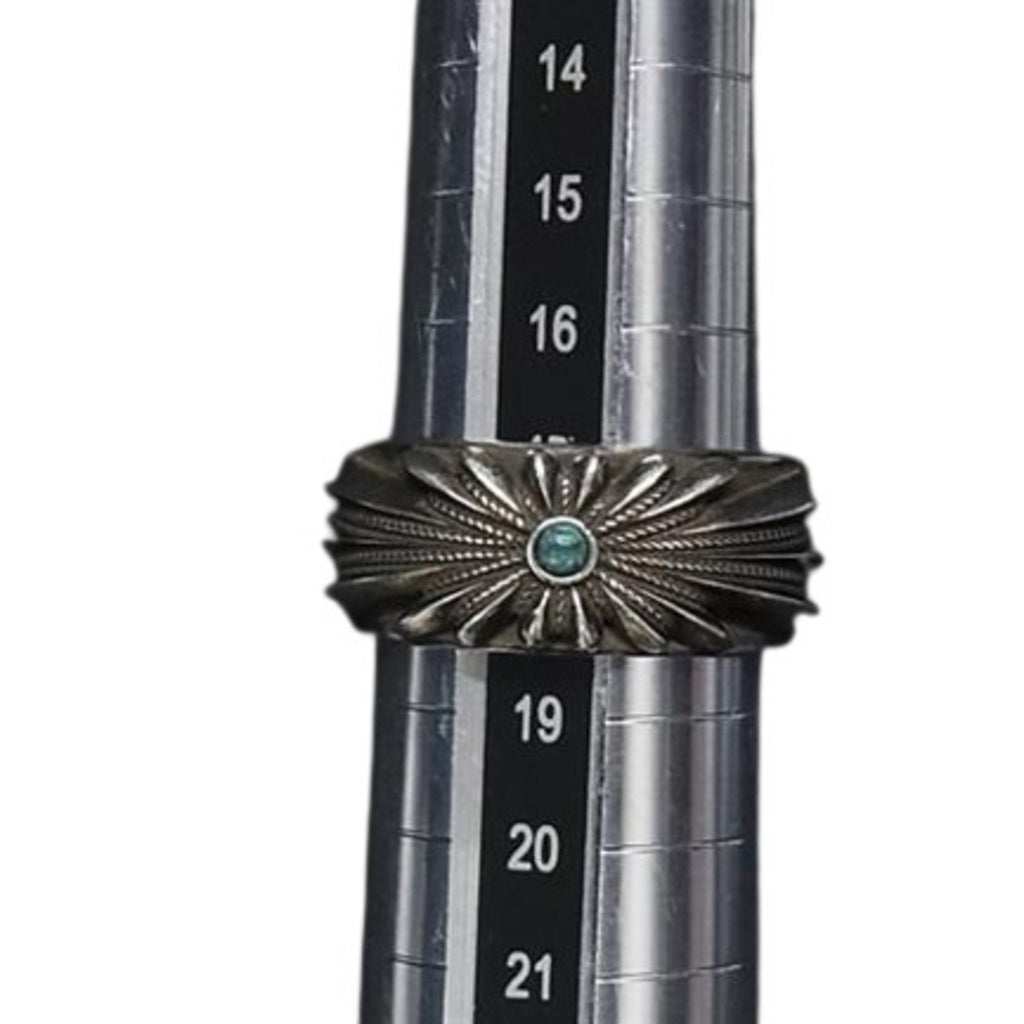 Interlocking G Flower Ring Sterling Silver with Turquoise