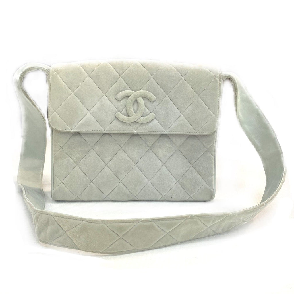 Vintage Backpack Quilted Suede Medium