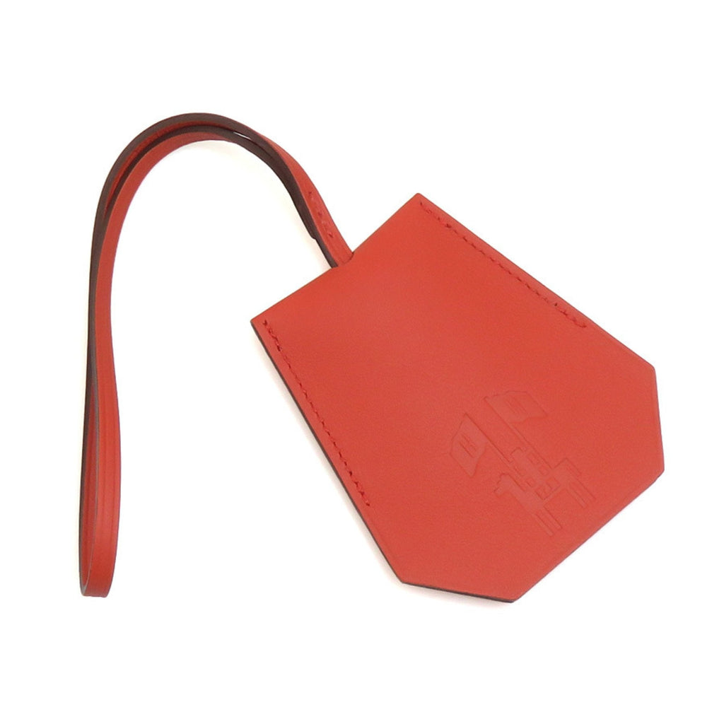Charm Leather and Metal Brown and Orange Handbag Charm