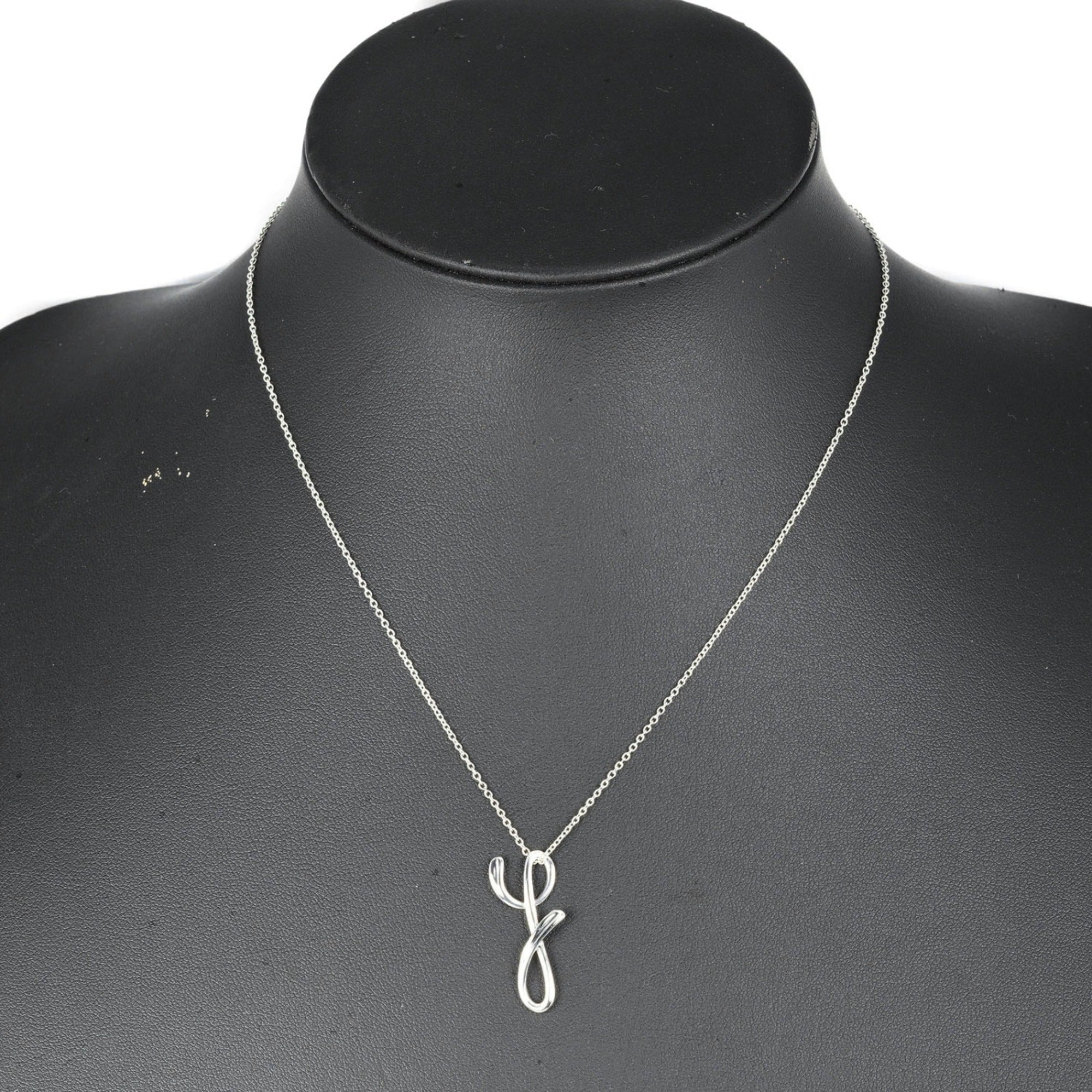 Initial Y Pendant Necklace Sterling Silver