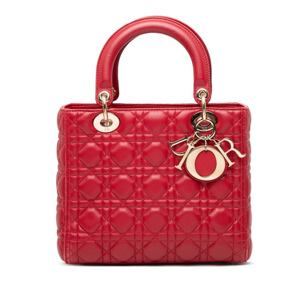 Lady Dior Bag Cannage Quilt Lambskin Medium