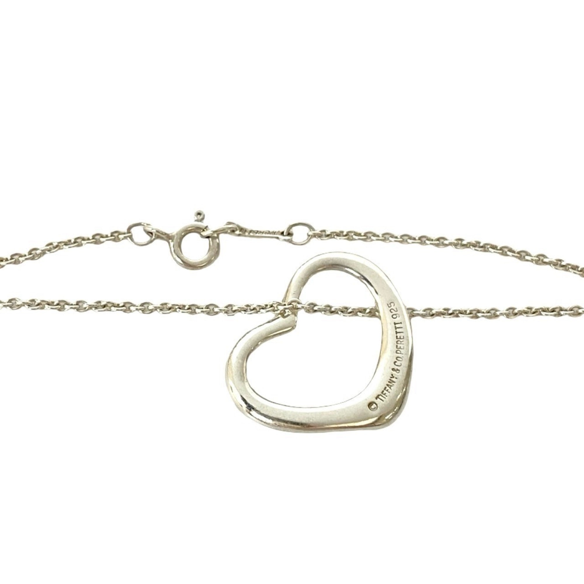 Open Heart Pendant Necklace Sterling Silver 18mm