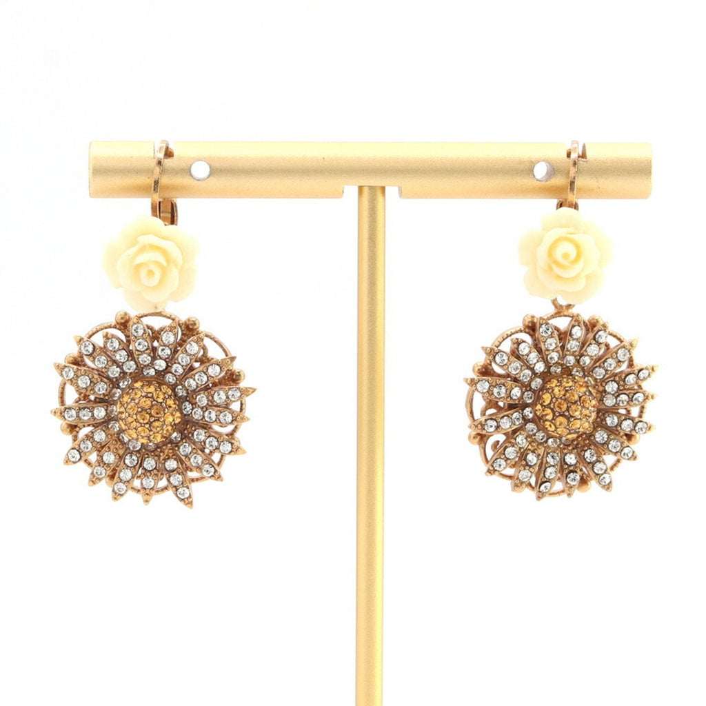 Rhinestone Earrings Metal