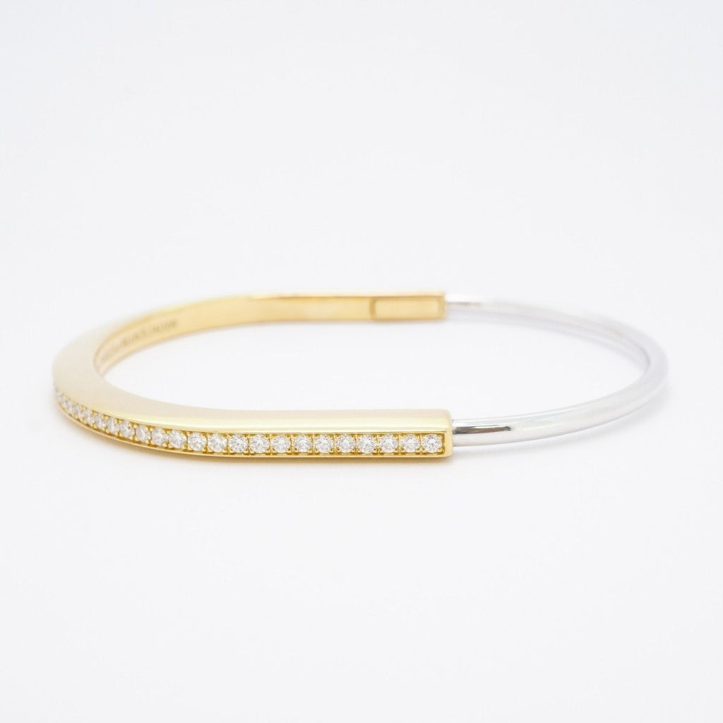 Bangle 18K White Gold and 18K Yellow Gold with Diamond Bracelet