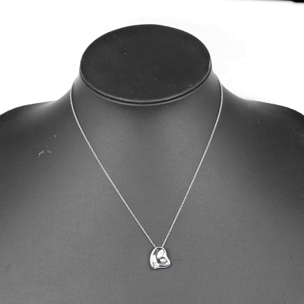 Curved Heart Pendant Necklace Sterling Silver