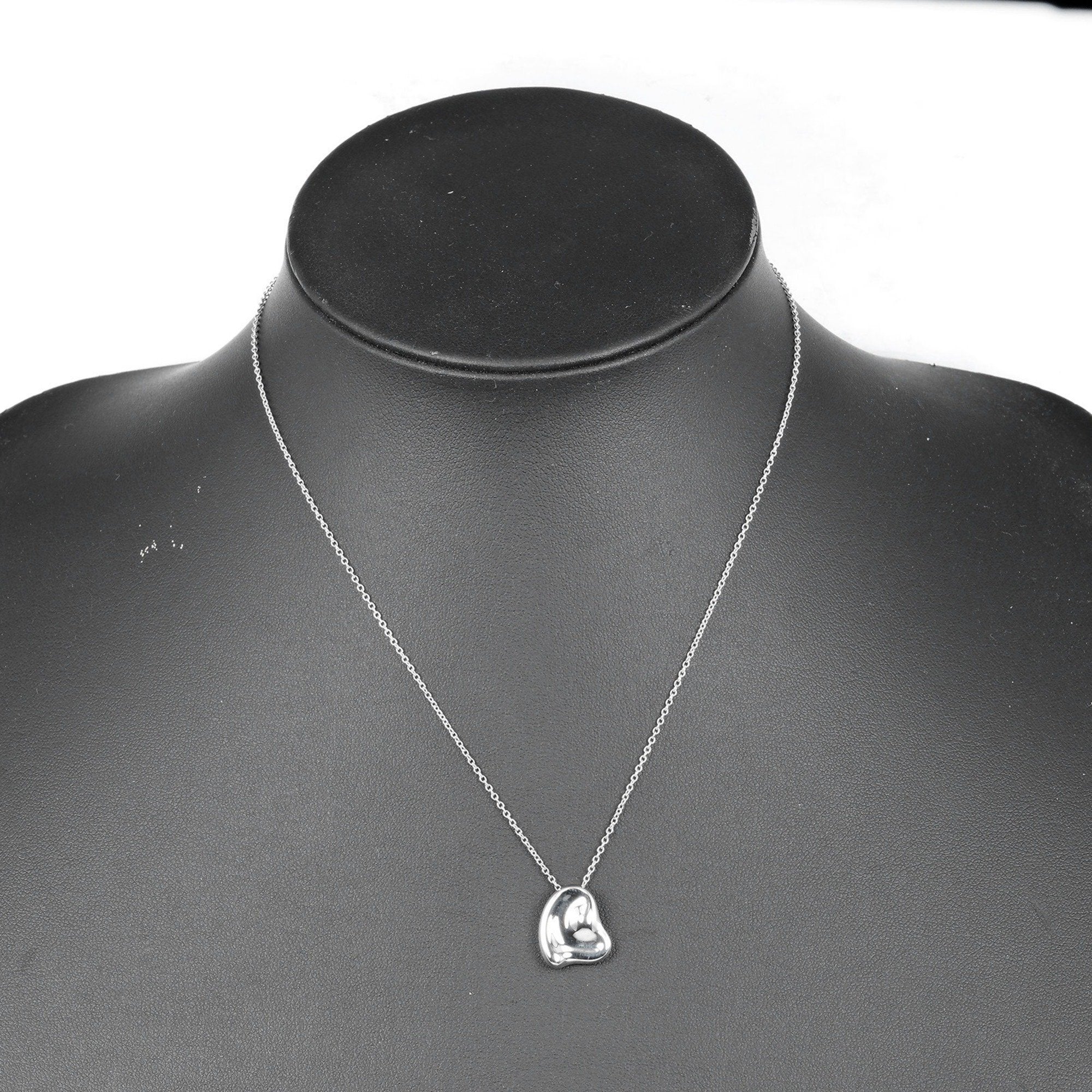 Curved Heart Pendant Necklace Sterling Silver