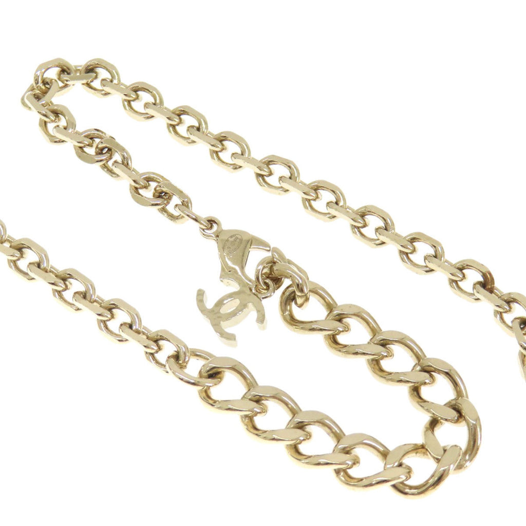 CC Logo Pendant Necklace Gold-Tone Metal