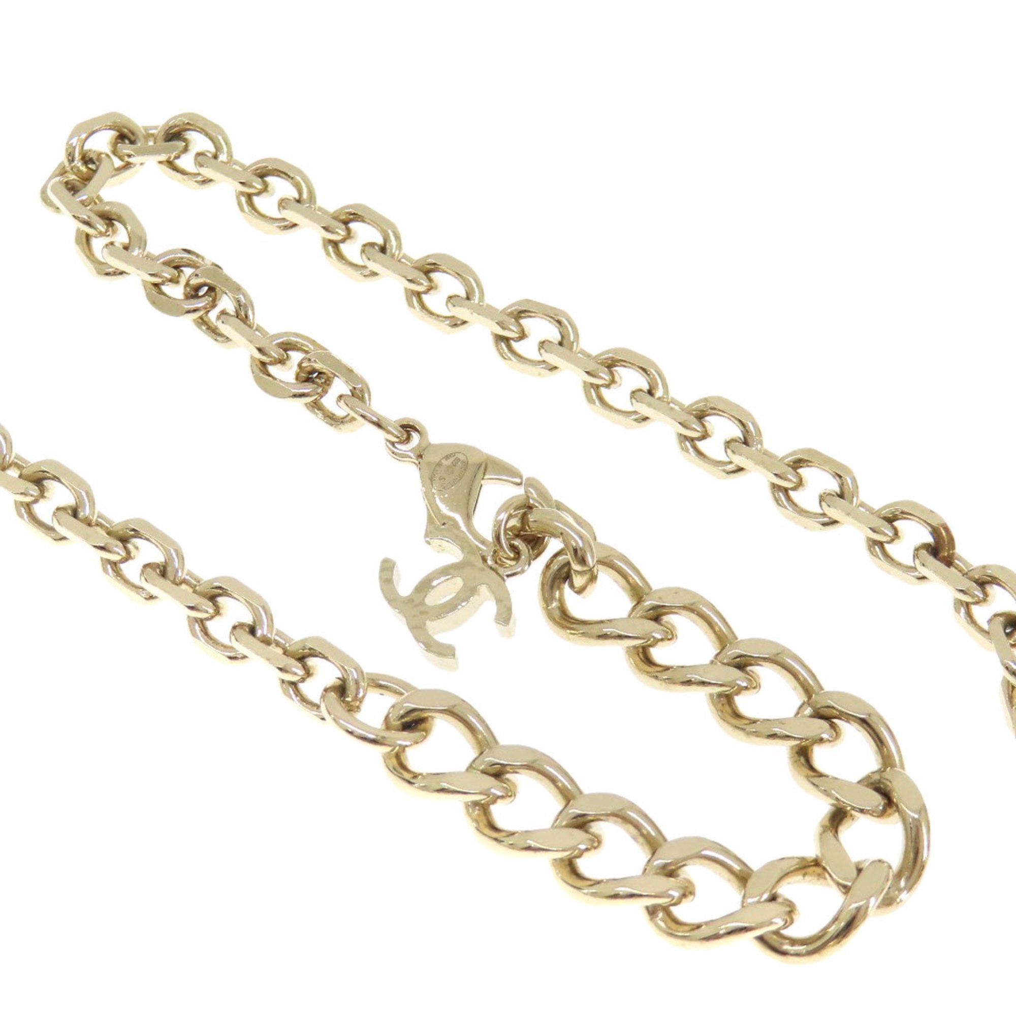 CC Logo Pendant Necklace Gold-Tone Metal