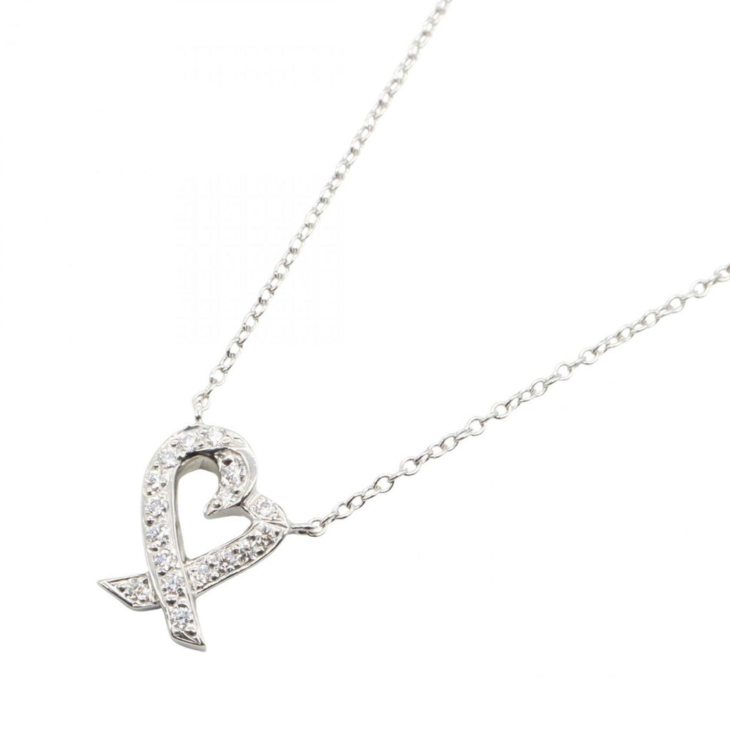 Loving Heart Pendant Necklace 18K White Gold With Diamonds