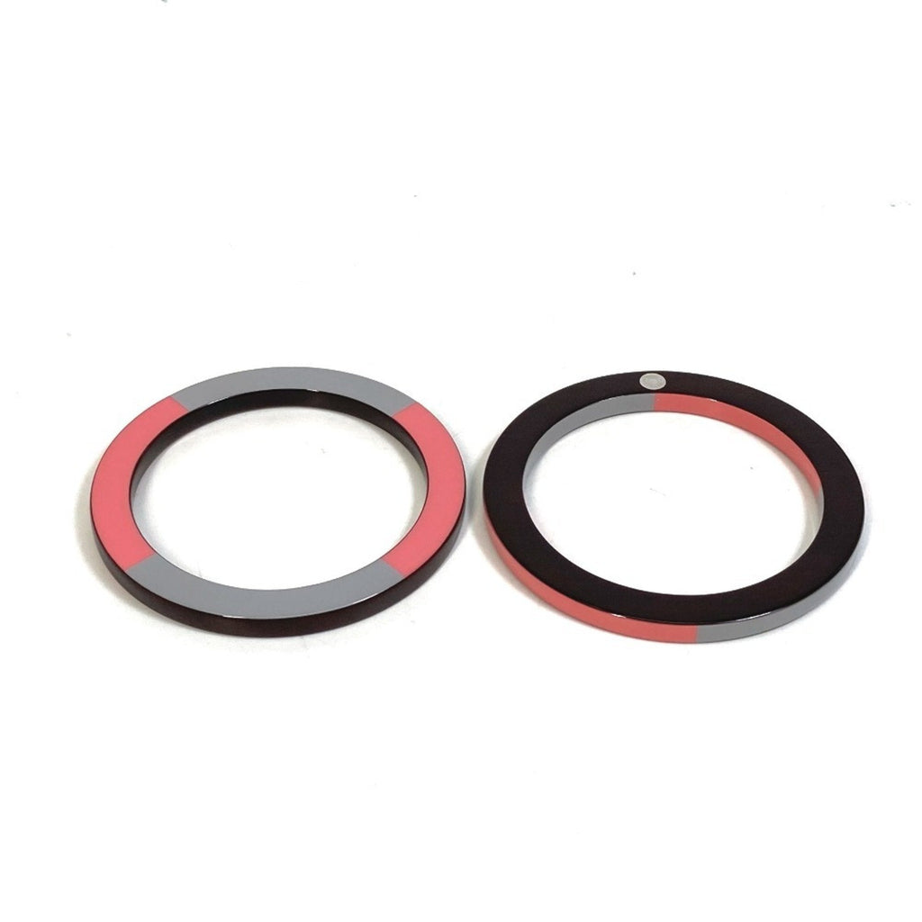 Bracelet Lacquer and Wood Brown Gray Pink