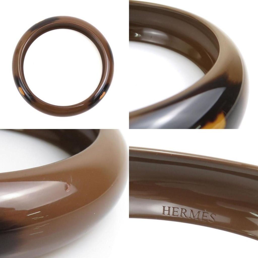 Bangle Bracelet Lacquer and Wood Brown