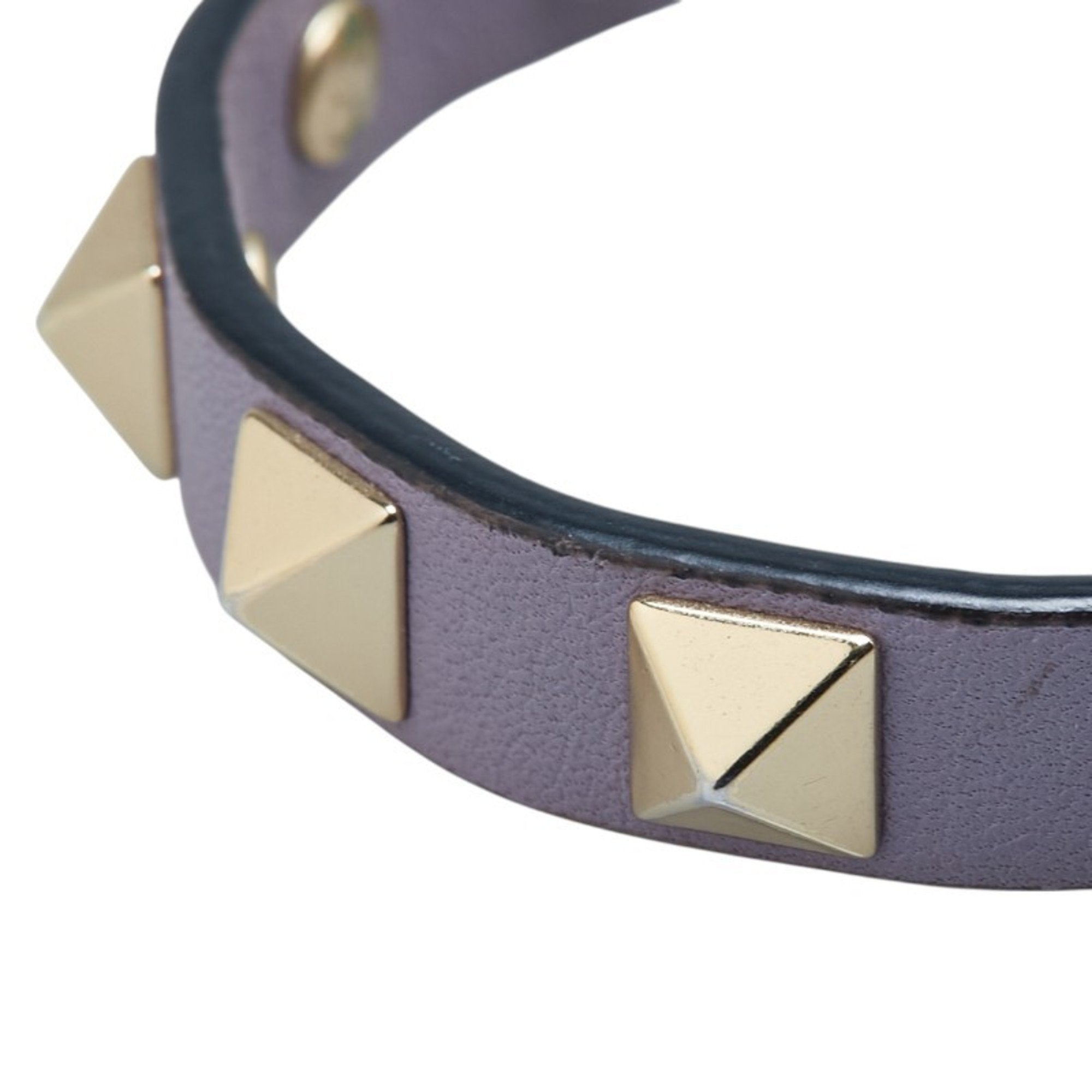 Rockstud Bracelet Gold and Leather