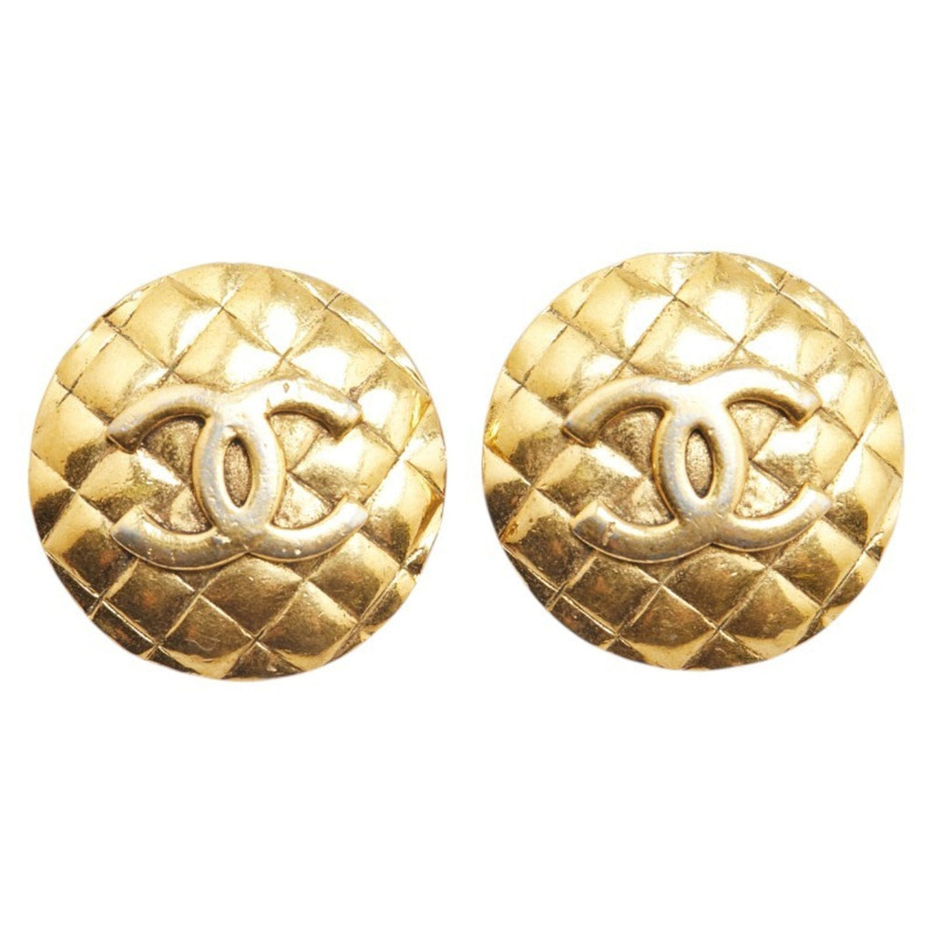 CC Logo Clip-On Earrings Metal Gold-Tone Metal
