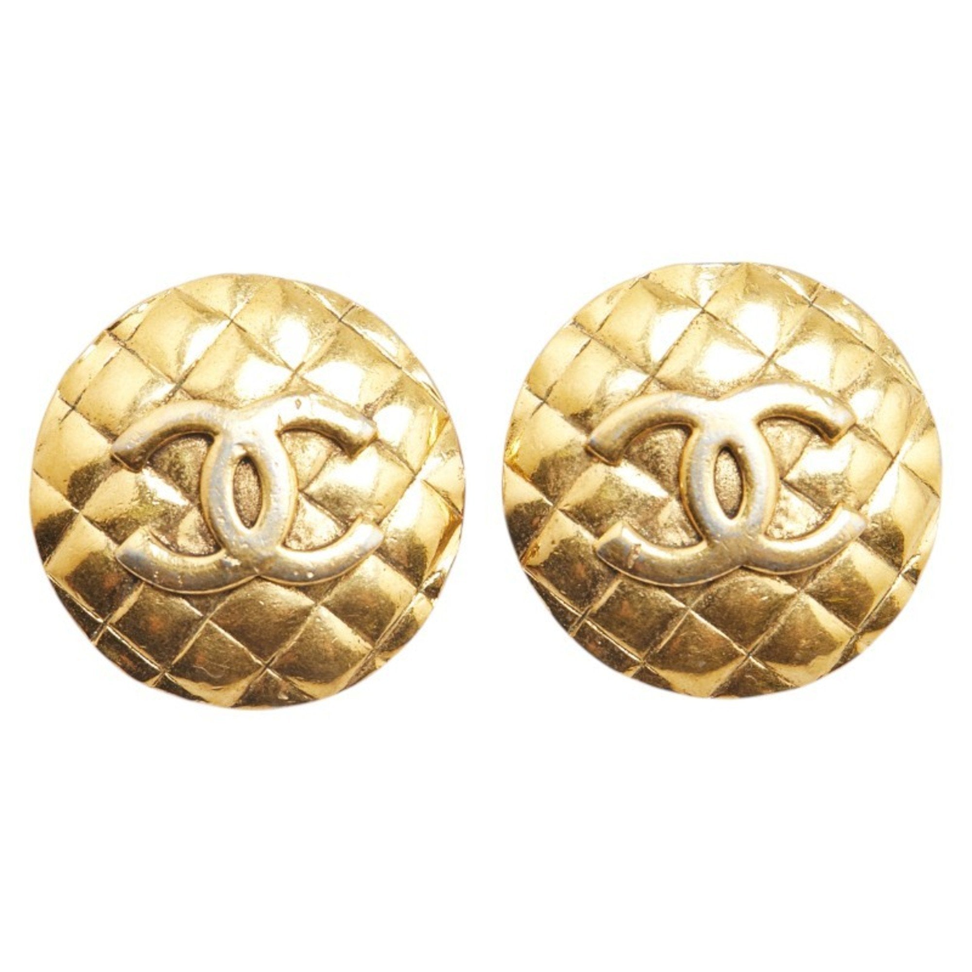 CC Logo Clip-On Earrings Metal Gold-Tone Metal