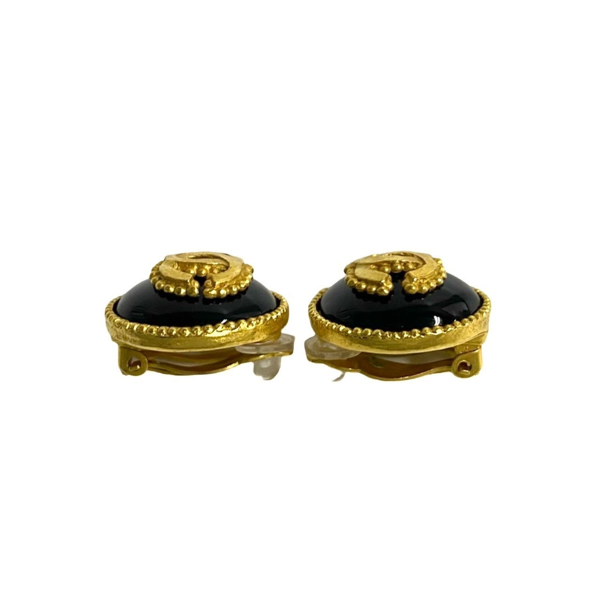 CC Logo Clip-On Earrings Metal Gold-Tone Metal