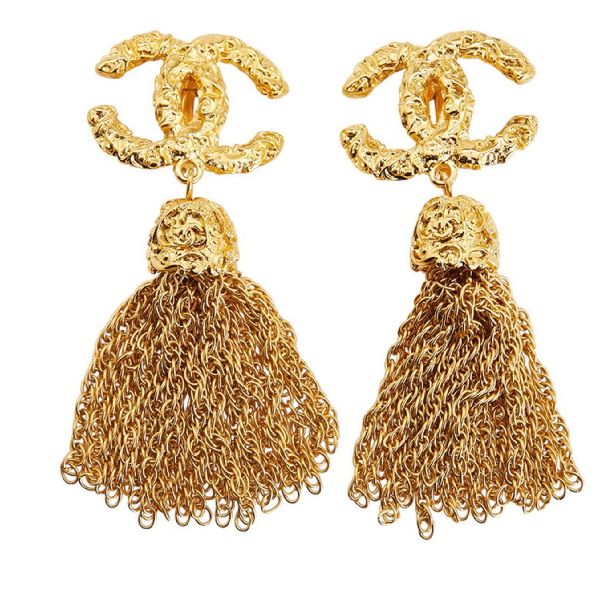 CC Logo Clip-On Earrings Metal Gold-Tone Metal