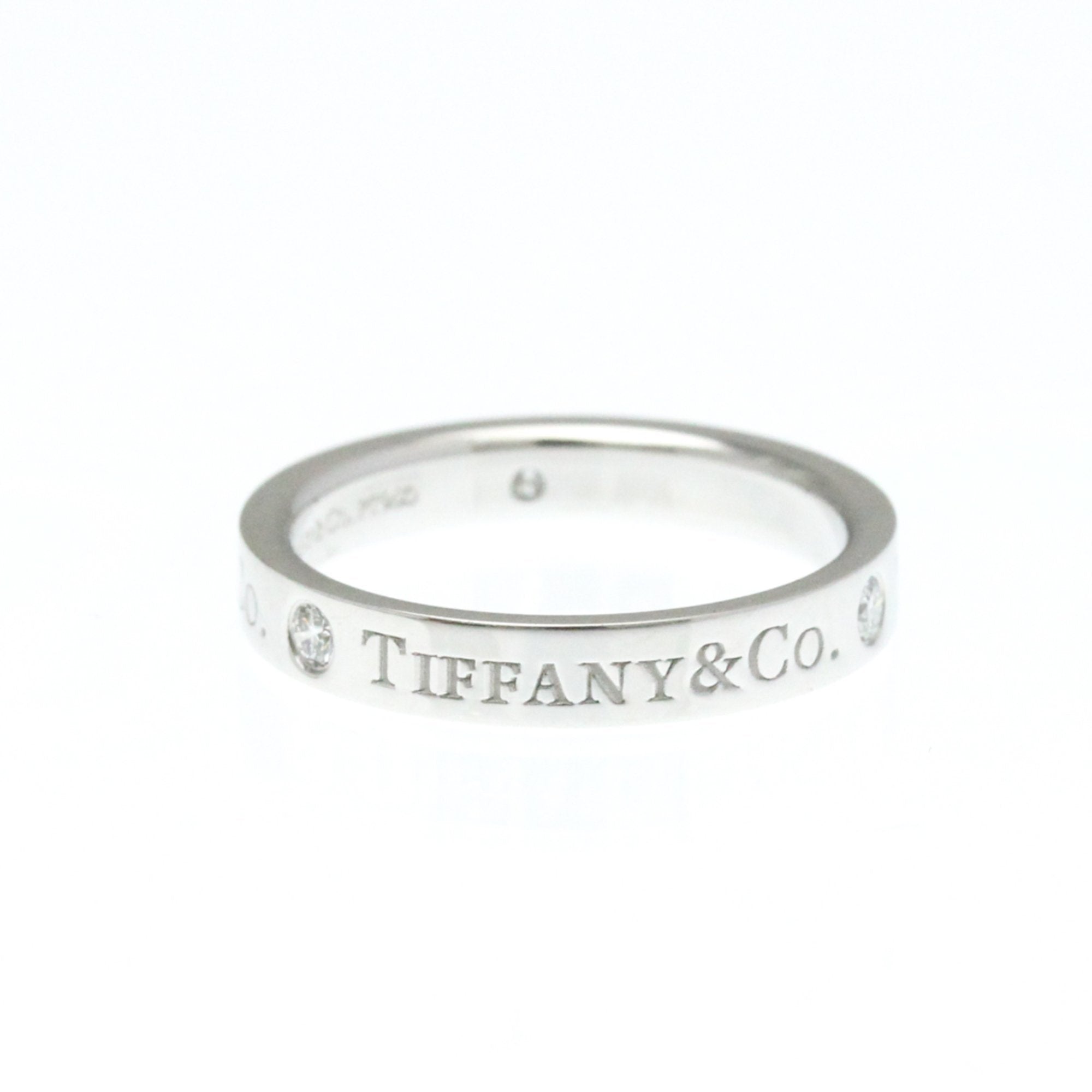 Flat Band Ring Platinum with Diamond