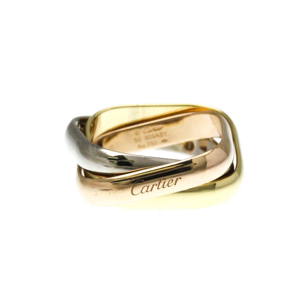 Vendome Louis Cartier Band Ring 18K Tricolor Gold
