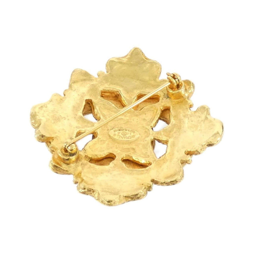 Brooch Gold Green and Red