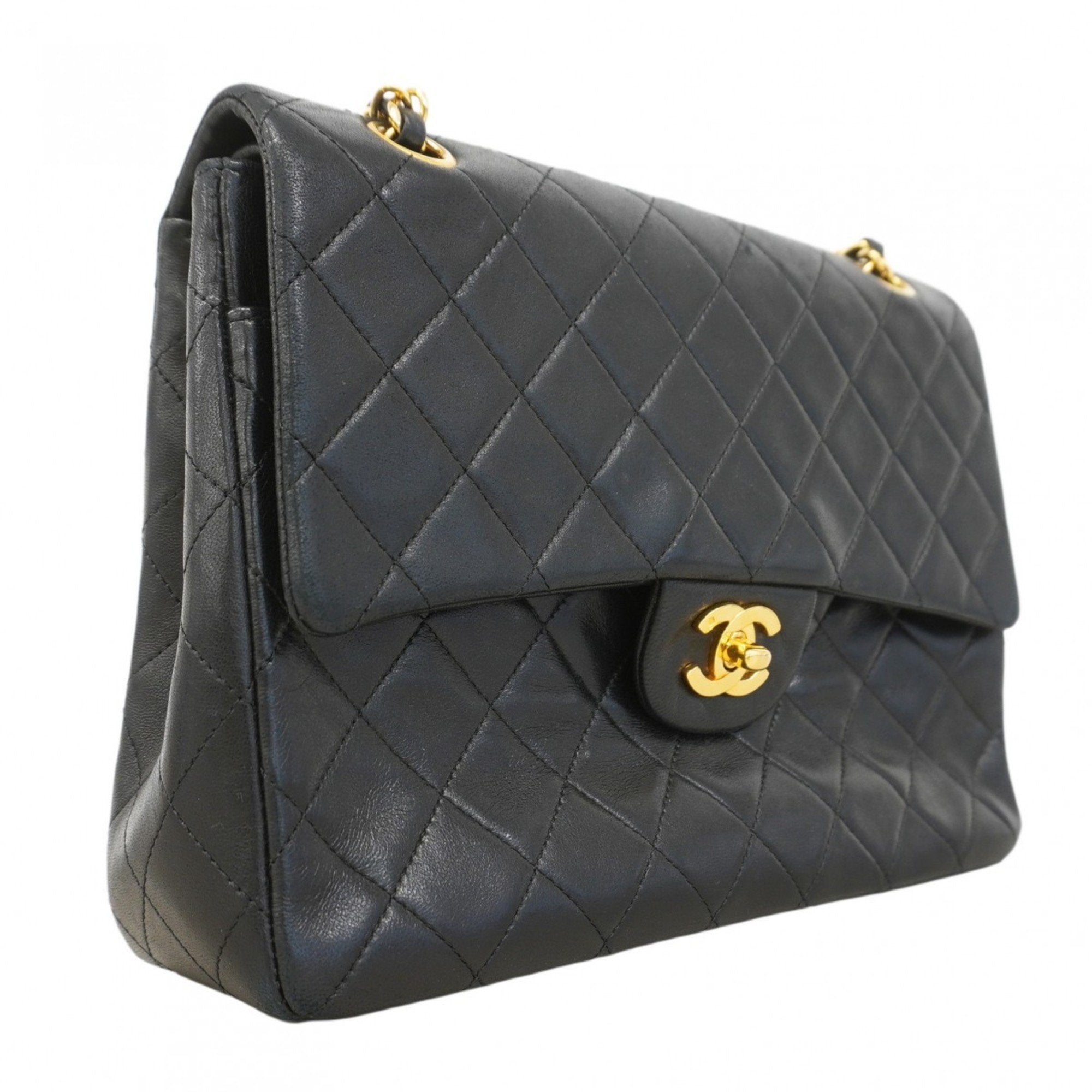Vintage Square CC Flap Bag Quilted Lambskin Medium