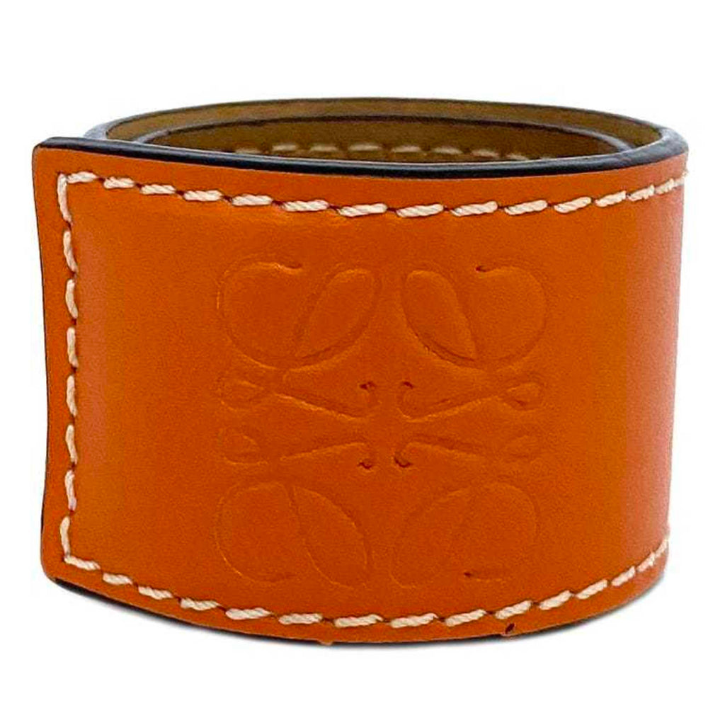 Anagram Patin Band Bracelet Leather Orange