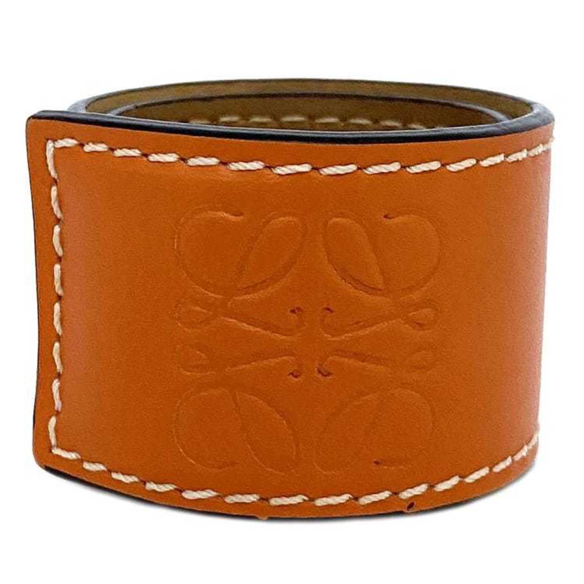 Anagram Patin Band Bracelet Leather Orange