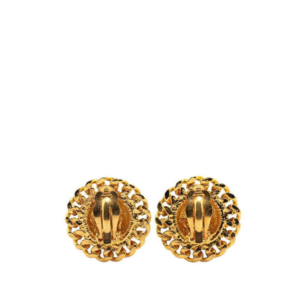 CC Logo Clip-On Earrings Metal Gold-Tone Metal