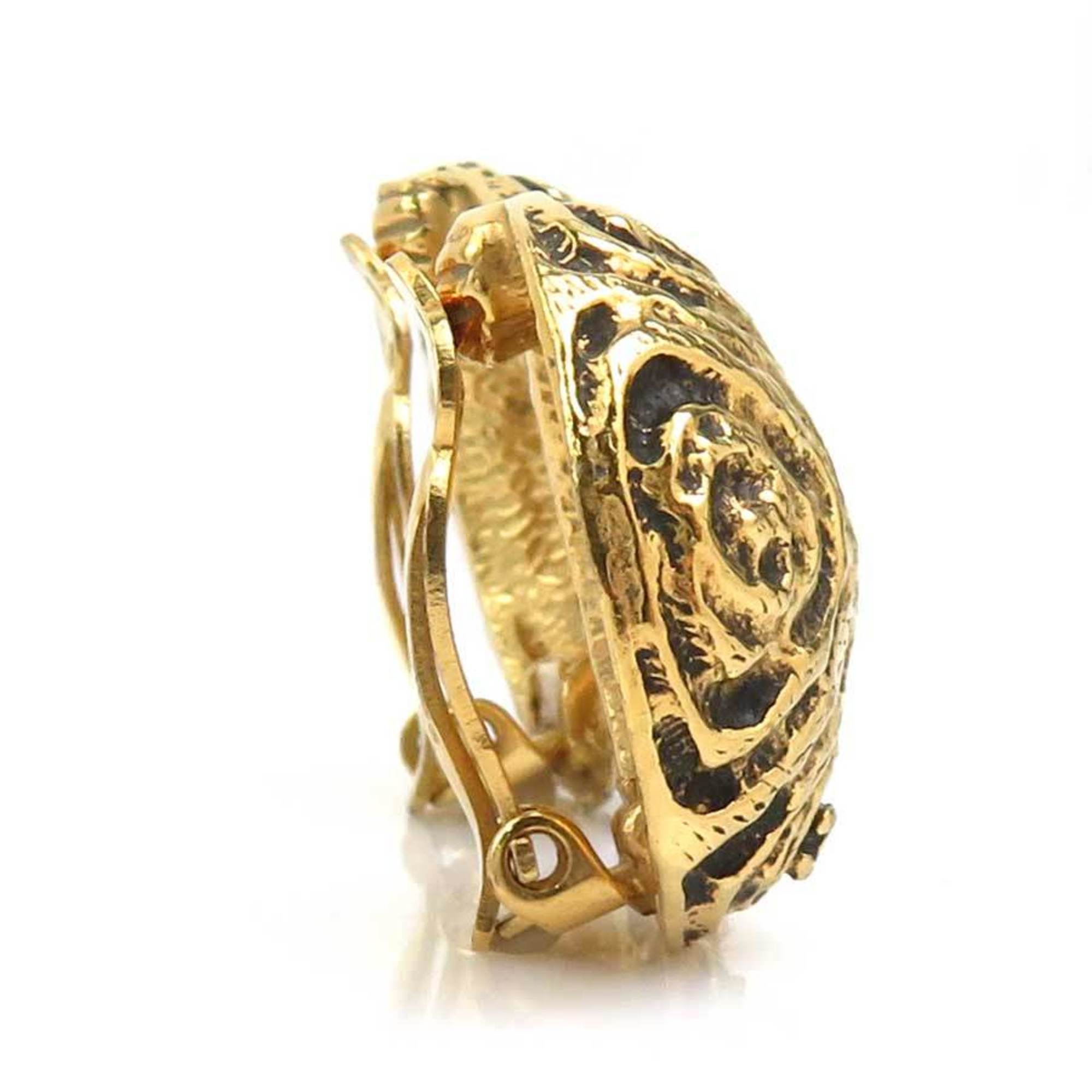 CC Logo Clip-On Earrings Gold-Tone Metal Gold-Tone Metal
