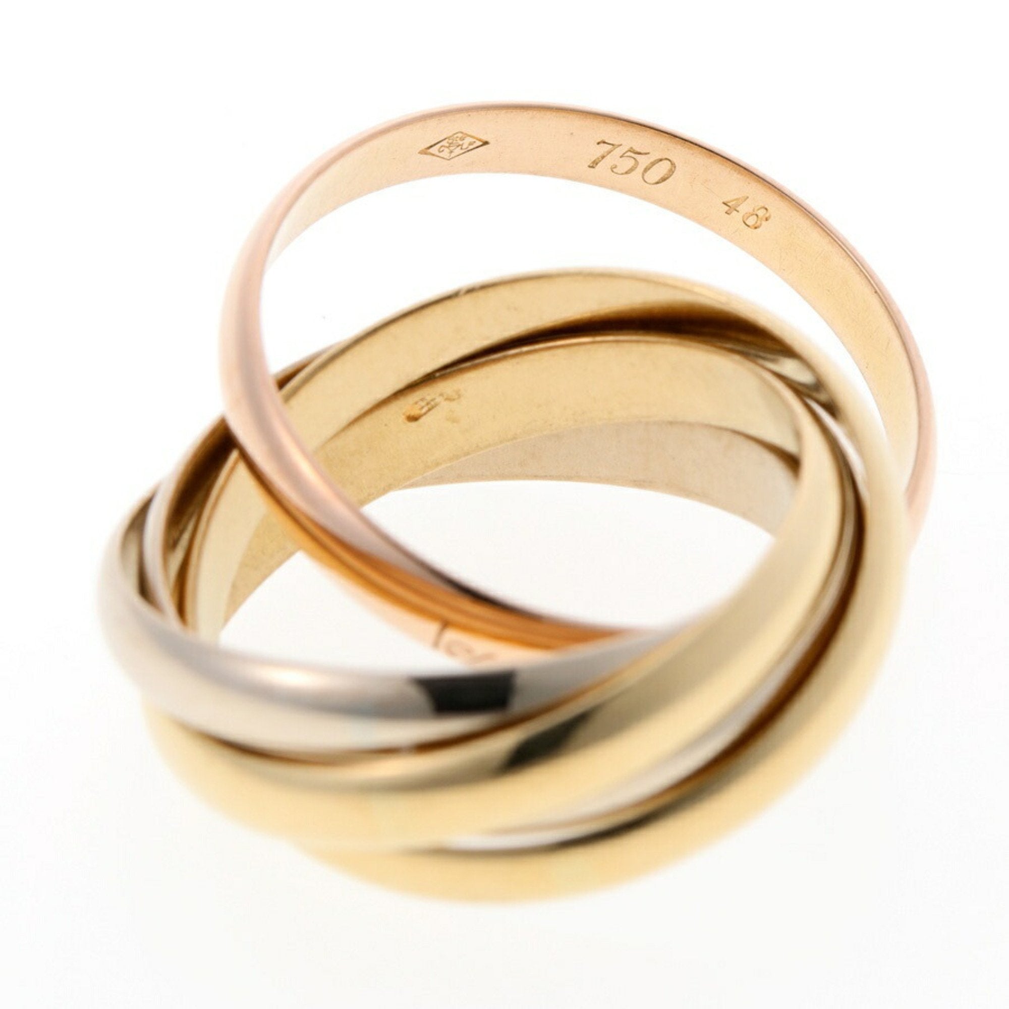 Vendome Louis Cartier Band Ring 18K Tricolor Gold