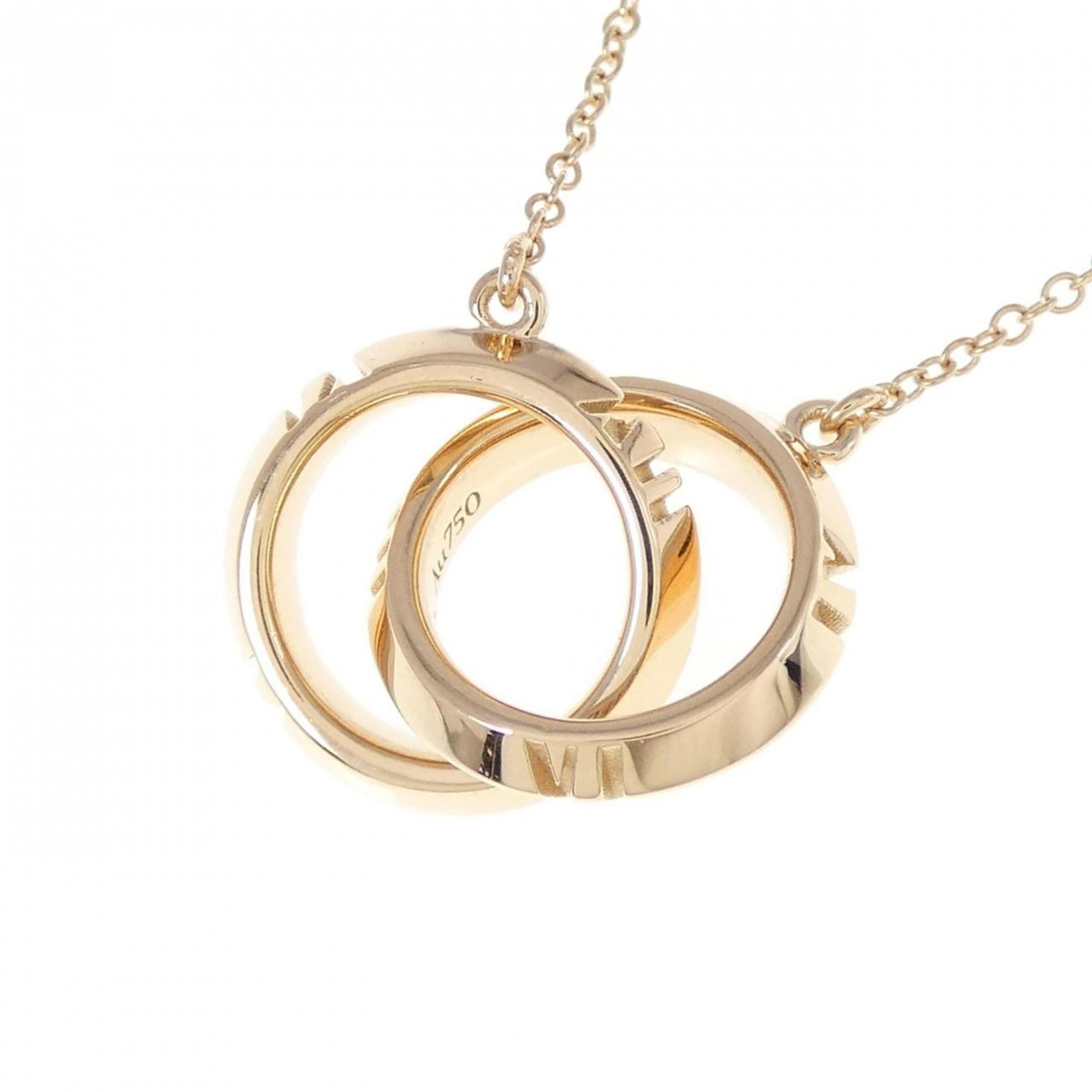 X Closed Interlocking Pendant Necklace 18K Rose Gold