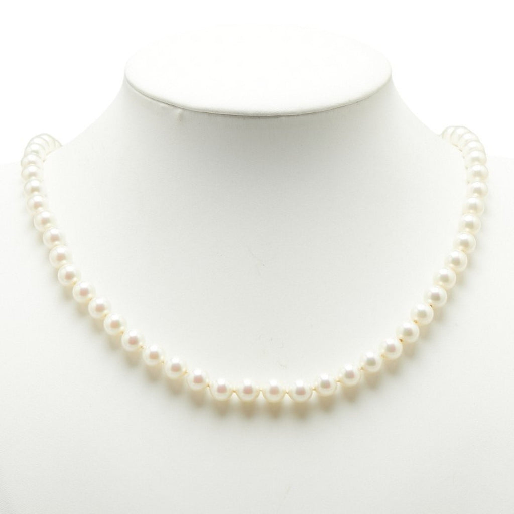Pendant Necklace Gold With Pearl and Rhinestone