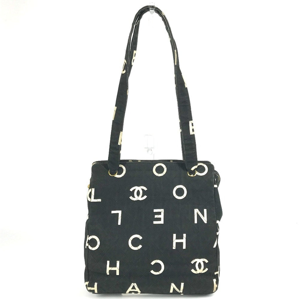 Vintage Coco Logo Zip Tote Quilted Printed Canvas Medium