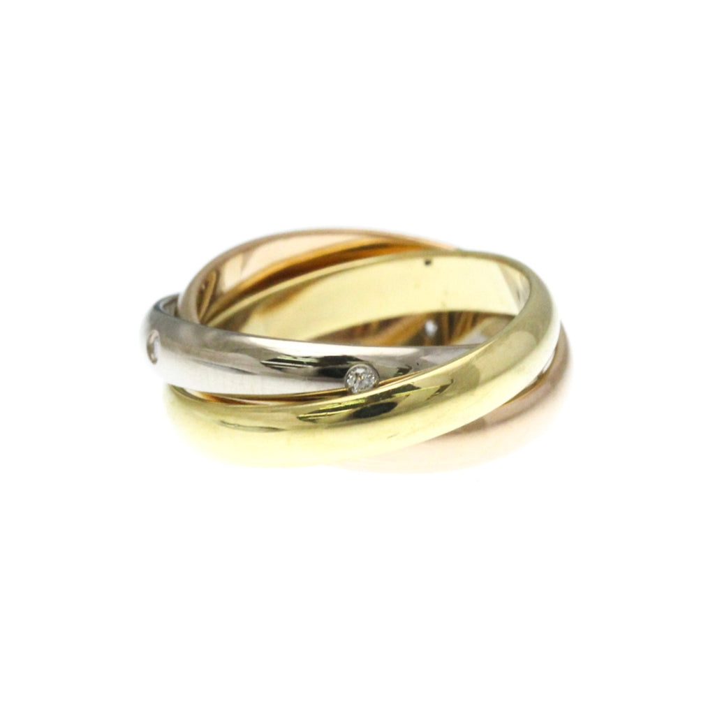Vendome Louis Cartier Band Ring 18K Tricolor Gold