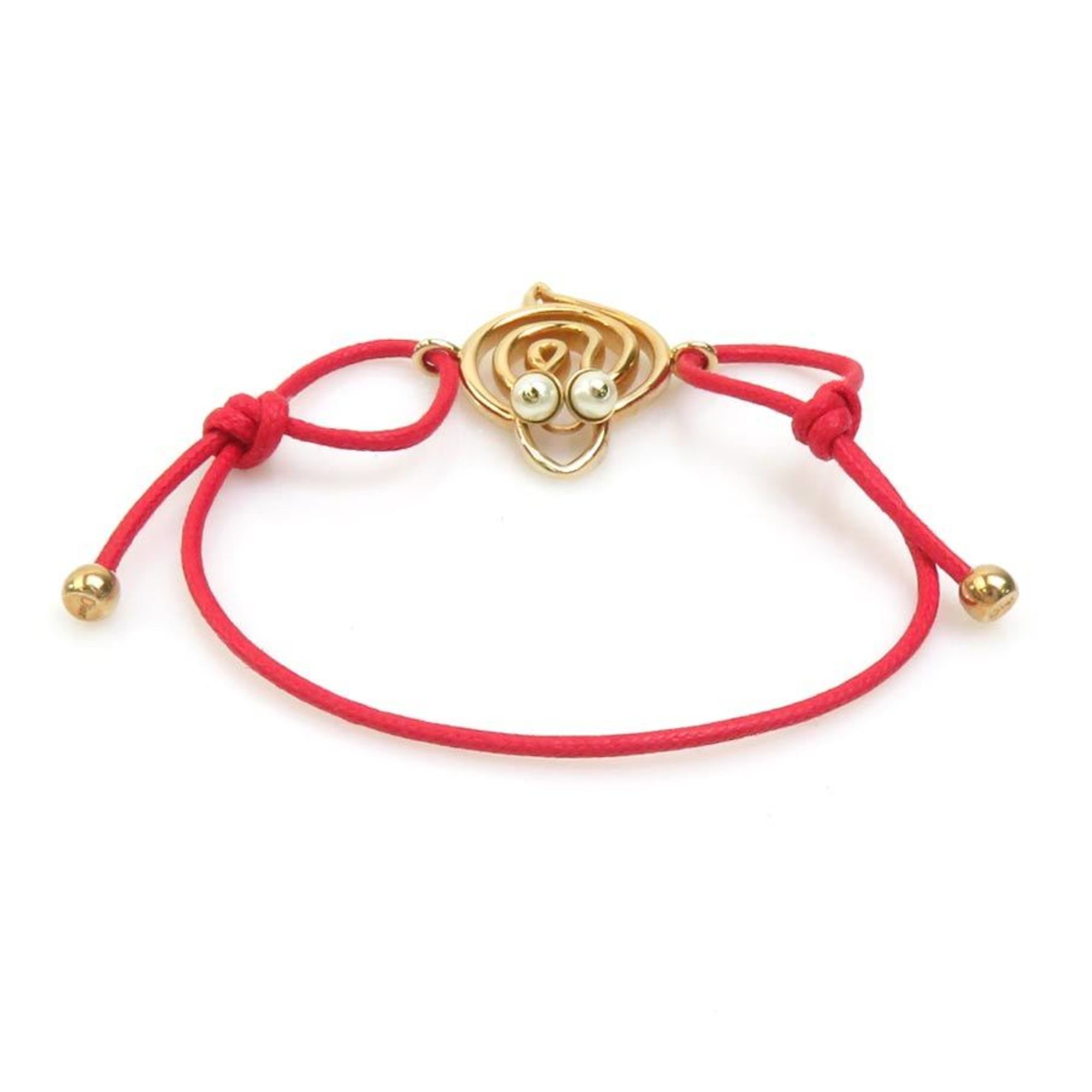 Bracelet Metal and Nylon Gold and Red